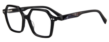 Afro Motif Women Eyeglasses: Eno - Black - SpecSMART Eye Clinic (Diagonal View)